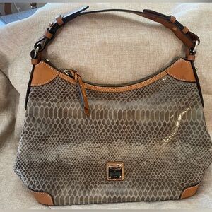 Dooney & Bourke Tan Snake Print Shoulder Bag